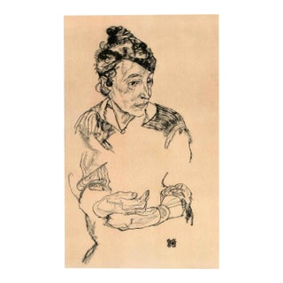 Schiele Lithograph 62 Portrait of Schiele's Mother For Sale