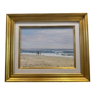 Original Oil Painting “End of Summer” by Nicky Gioia Mitchell – Coastal Beach Scene, Framed For Sale