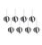 Monochrome Stripe 8-Piece Glass Onion Ornament Set, 4" x 5" For Sale