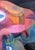 Textile Cecilia Beaven Contemporary Abstract Pink and Blue Toned Biomorphic Rabbit Figure Painting, 2021 For Sale - Image 7 of 12