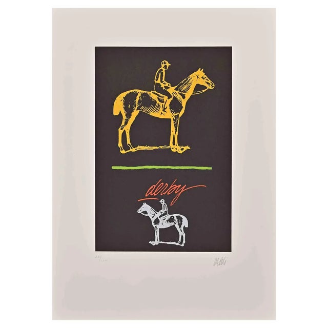 Fabio De Poli, Derby, Lithograph, 1970s For Sale