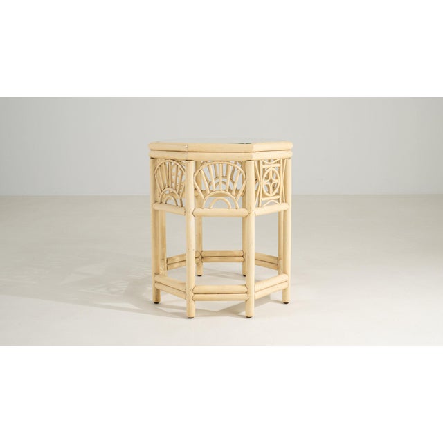 Ivory 20th Century France Warm Ivory Carved Fretwork Side Table For Sale - Image 8 of 11