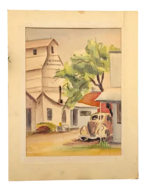 1930s Regionalist Watercolor Painting