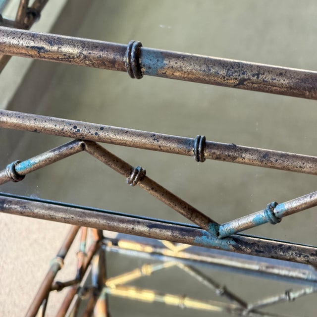 1980s Bespoke Gilt Faux Bamboo Bar Cart Style of Maison Bagues - Newly Painted For Sale - Image 15 of 17