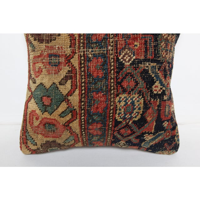 Contemporary Antique Handmade Tribal Rug Pillow Cover -16'' X 16'' For Sale - Image 3 of 8