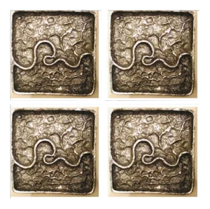 Brutalist Studio a Home Inspired Modern Silver Metal Panels - Set of 4