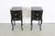 Wood Antique French Rococo Style Black Lacquered Nightstands, a Pair For Sale - Image 7 of 13