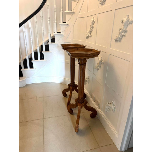 Wood Antique Dutch Walnut and Kingwood Pedestal Torcheres, 1800, Set of 2 For Sale - Image 7 of 17