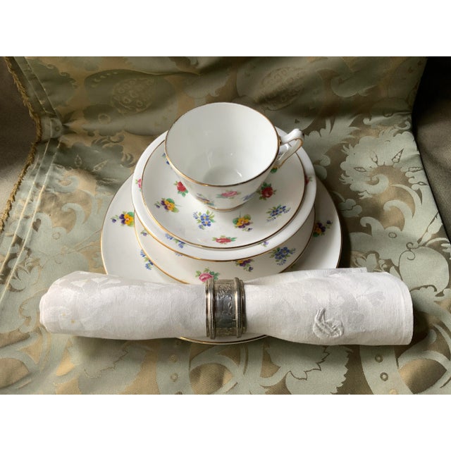 1930s English Staffordshire Hand-Painted Floral Breakfast China Set For Sale - Image 9 of 10