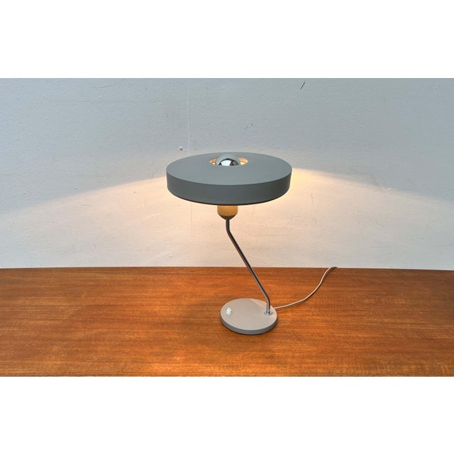 Metal Mid-Century Modern Dutch Model Romeo Minimalist Table Lamp by Louis Kalff for Philips, 1960s For Sale - Image 7 of 18