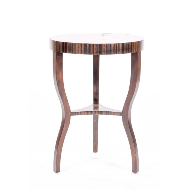 Late 20th Century Vintage Round Zebra Wood Side Table For Sale - Image 5 of 5