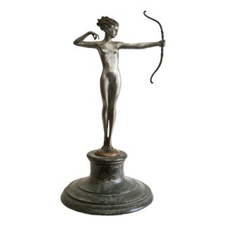 Josef Lorenzl, Female Nude, 1920s, Bronze and Marble For Sale