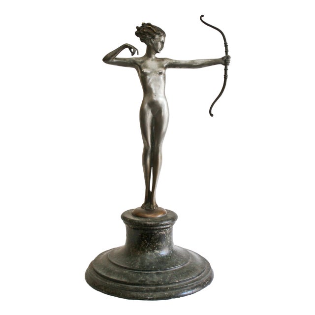 Josef Lorenzl, Female Nude, 1920s, Bronze and Marble For Sale