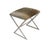 Contemporary Matthew Izzo Home X Side Stool in Cheetah Velvet Upholstery and Polished Nickel X Base For Sale - Image 3 of 4