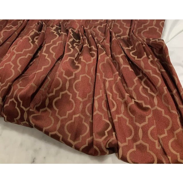 Pair of Custom, High-End Designer-Grade Fabric Oxblood Drapery Panels / Curtains - Lined, Pinch Pleated and Heavily Gathered - Traditional Style For Sale In New Orleans - Image 6 of 9