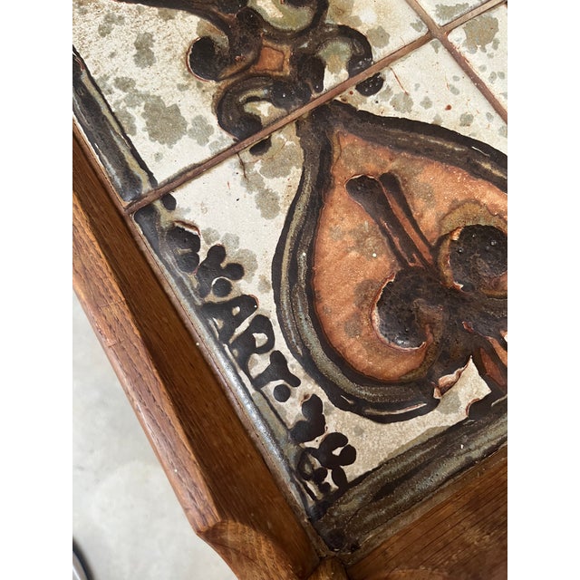 Tile Rolling Table by Henning Kjærnulf, 1960s For Sale - Image 5 of 7