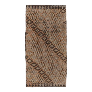 Vintage Turkish Kilim Runner With Diamond Lattice Geometry - Rug & Kilim For Sale