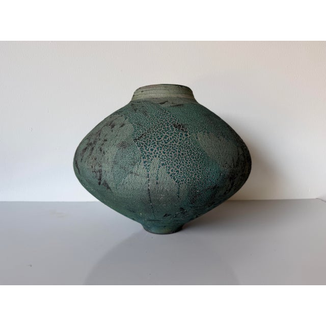 Mid-Century Modern 1984 Vintage Signed Raku Studio Pottery Vase For Sale - Image 3 of 12