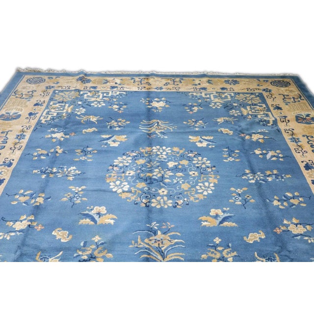 Antique Chinese Peking Rug 9'3'' x 11'8'' For Sale - Image 12 of 12