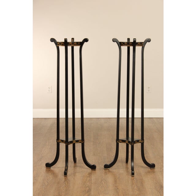 Traditional Chelsea House Ebonized Pair Of Paris Fern Stands For Sale - Image 3 of 12