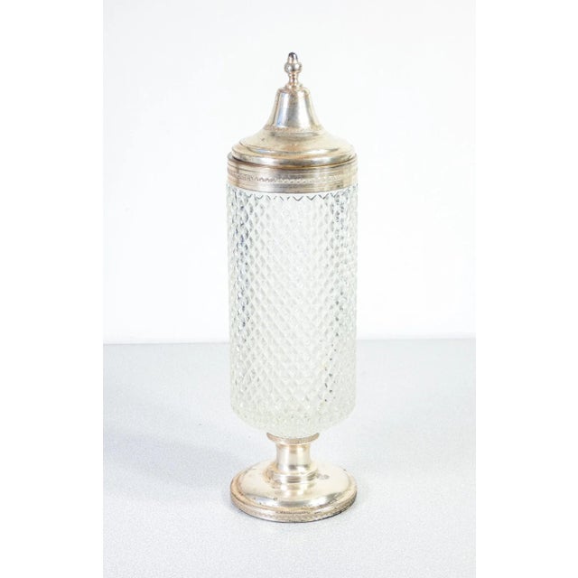 Glass and Silver Compote Dish, 1940s For Sale - Image 6 of 6