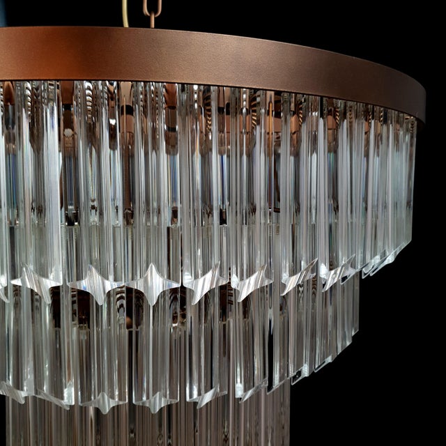 Brown Vintage Murano Glass Chandelier, 1970s For Sale - Image 8 of 9