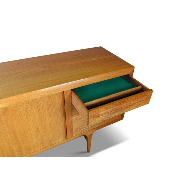 Brown 1960s Tambour Teak Credenza by Ib Kofod Larsen For Sale - Image 8 of 9
