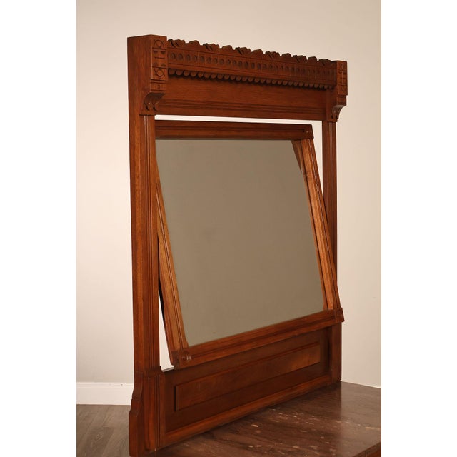 Antique Victorian Eastlake Walnut Marble Top Dresser With Mirror For Sale - Image 11 of 18