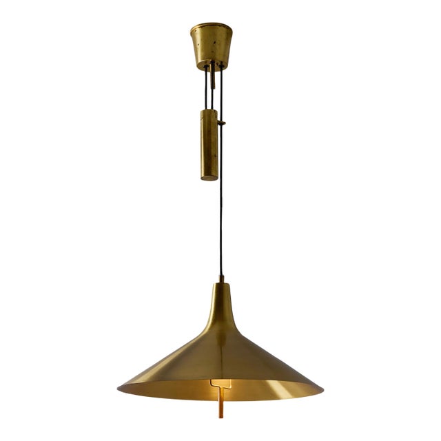 1950s Th Valentiner Brass Counterweight Pendant For Sale