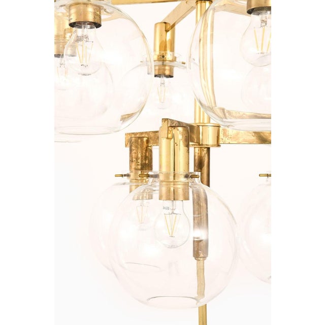 Small ceiling lamp chandelier in brass and glass by hans-agne jakobsson, 1950's additional information: material: brass...