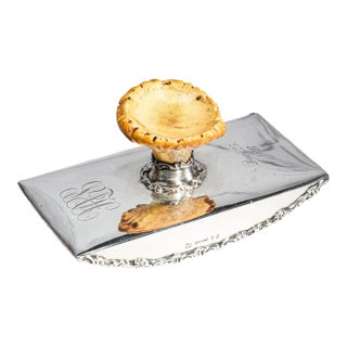 Stunning Ornate Antique Victorian Sterling Silver Desk Ink Blotter Paperweight Home Office Decor For Sale