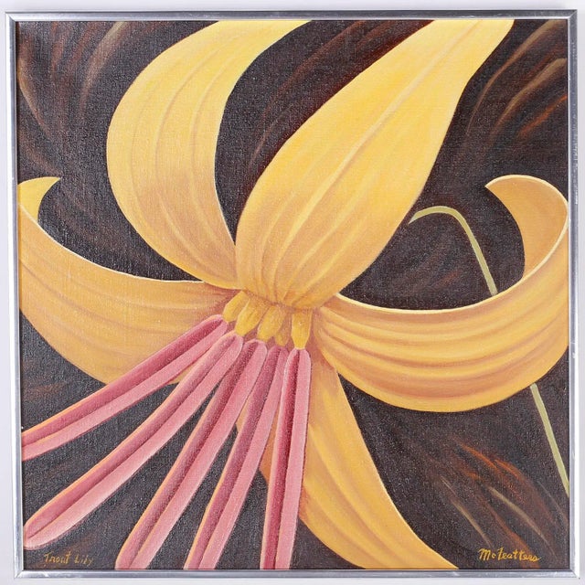 Two Acrylic on Canvas Paintings of Flowers by Dale McFeatters For Sale In West Palm - Image 6 of 11