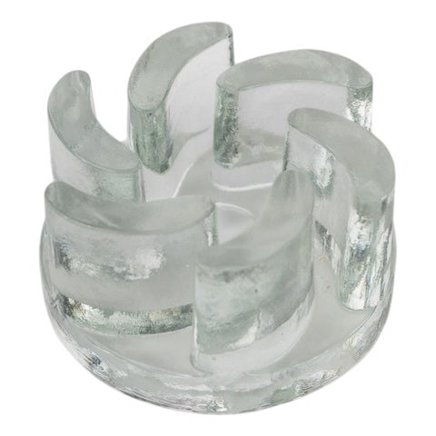 Vintage Brutalist Glass Warmer from Georgshütte, Germany, 1970s For Sale