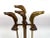 This vintage brass fireplace tool set showcases equestrian elegance with sculptural horse head handles on each piece,...