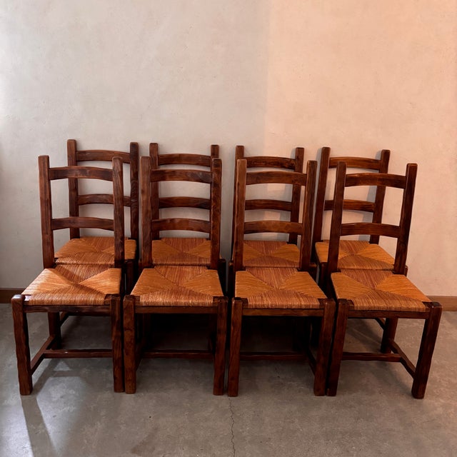 Wooden Extendable Dining Table and Chairs, Set of 9 For Sale - Image 13 of 14