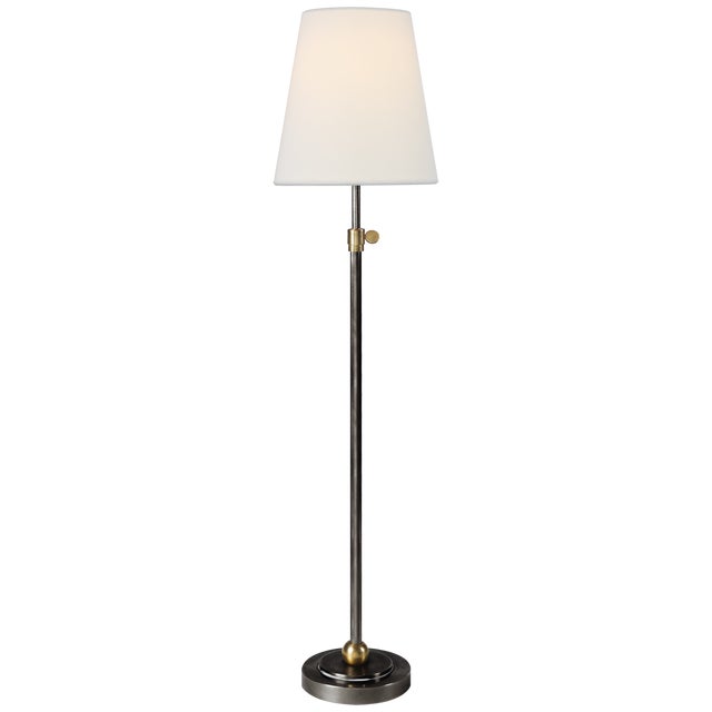 Modern Thomas O'Brien by Visual Comfort Signature Bryant Table Lamp in Bronze and Hand-Rubbed Antique Brass with Linen Shade For Sale - Image 3 of 3