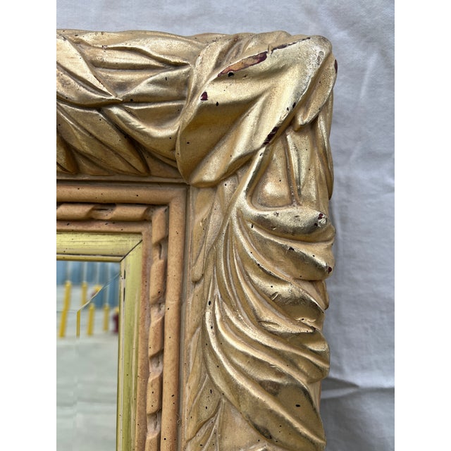 1980s Vintage Gold Neoclassical Style Wall Mirror For Sale - Image 5 of 12