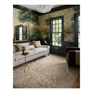 Chris Loves Julia x Loloi Palma Lagoon / Natural 9'-6" x 13'-1" Area Rug For Sale