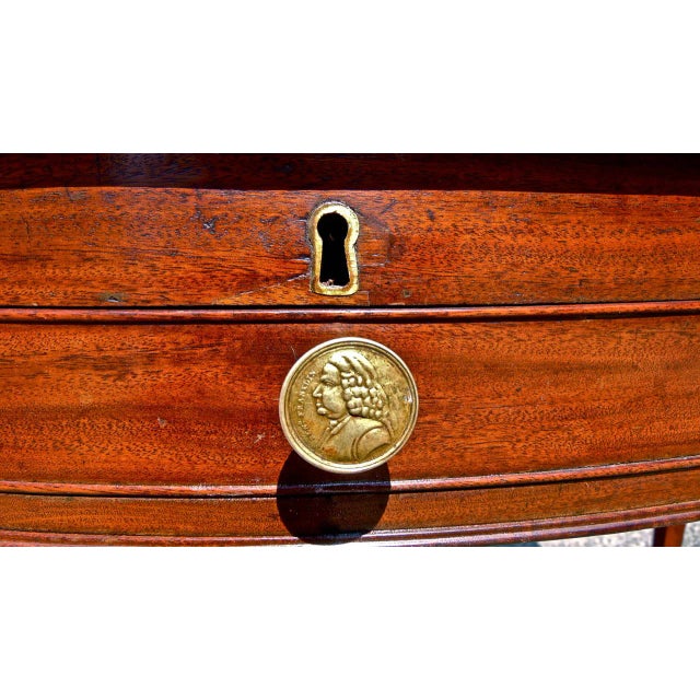 Period Georgian Hepplewhite Dressing Table --Converts from a Demi Lune Console Table --Opens to Reveal Original...