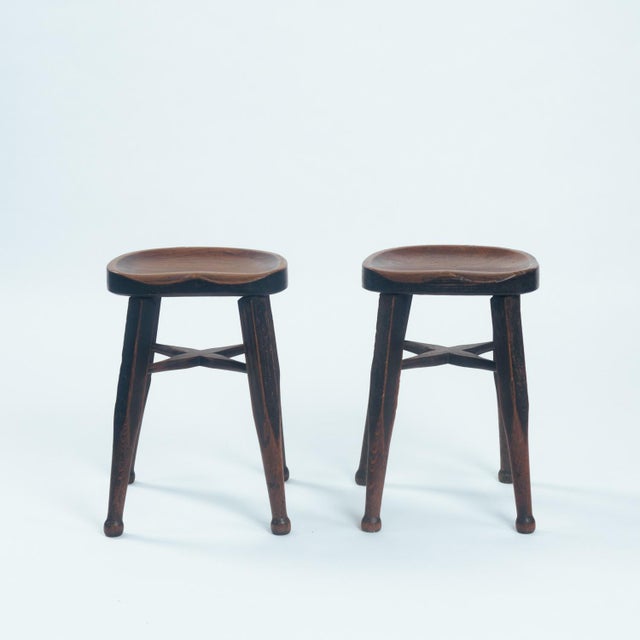 Antique Walnut Stools from Gaskell and Chambers, 1890s, Set of 2, in Very Good conditions. Designed 1890 to 1919 I have...