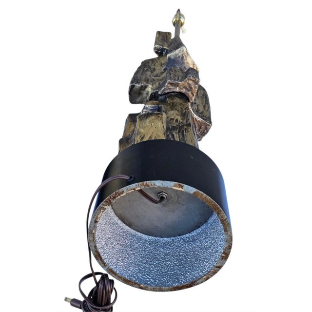 Mario Tempestini 1970s Majestic Brutalist Tall Lamps Richard Barr Style in Bronze Finish-a Pair For Sale - Image 4 of 18