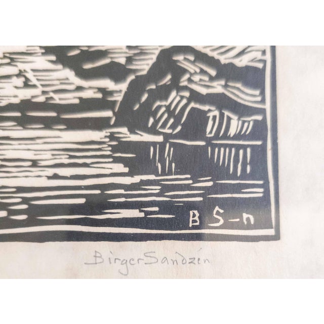Mid-Century American Linocut Print "Kansas Landscape" by Birger Sandzen For Sale - Image 11 of 12