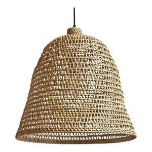Wicker Basket Weave Bell Pendant Light