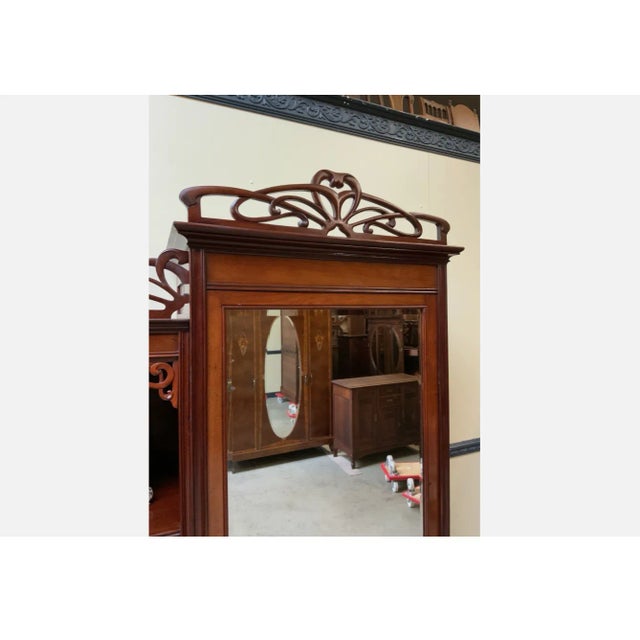 Antique Art Nouveau Wardrobe or Linen Cupboard, 1900s For Sale - Image 6 of 11