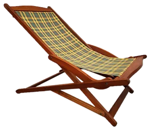 Scandinavian Fabric and Teak Folding Chair, 1960s