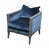 VANGUARD FURNITURE Contemporary Modern Channel Stitched Slate Blue Velvet Upholstered Accent Arm Chair 28" High 28.5" Wide...