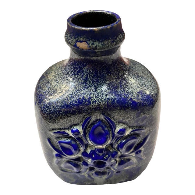Cobalt Blue, Large, Ceramic Vase Strehla Keramik, Germany 1960s For Sale