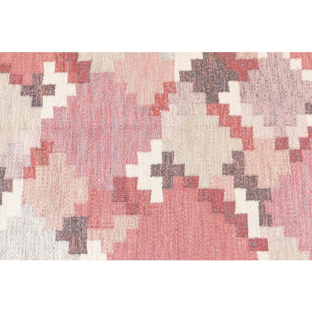 Doris Leslie Blau Vintage Swedish Flat Woven by Ingegerd Silow For Sale - Image 4 of 9