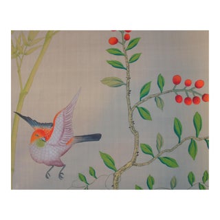 De Gournay Silk Chinoiserie Wallpaper Panel For Sale