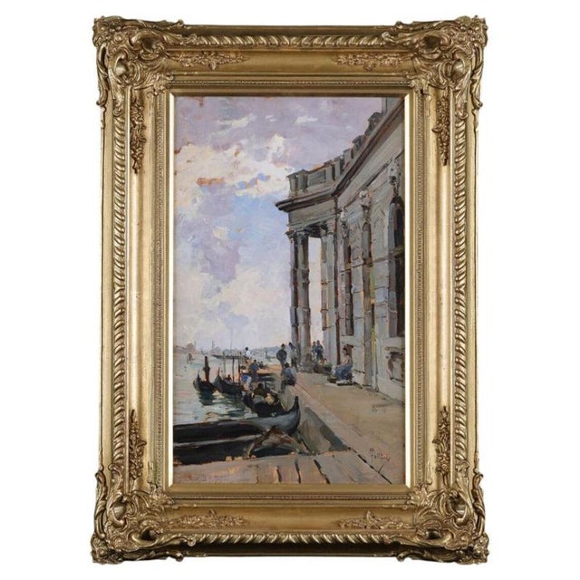 Carlo Follini, Italian Impressionist Venice, 1892, Oil Painting, Framed For Sale - Image 6 of 6
